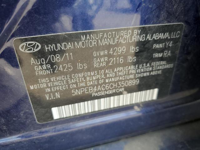 Photo 12 VIN: 5NPEB4AC6CH350899 - HYUNDAI SONATA GLS 