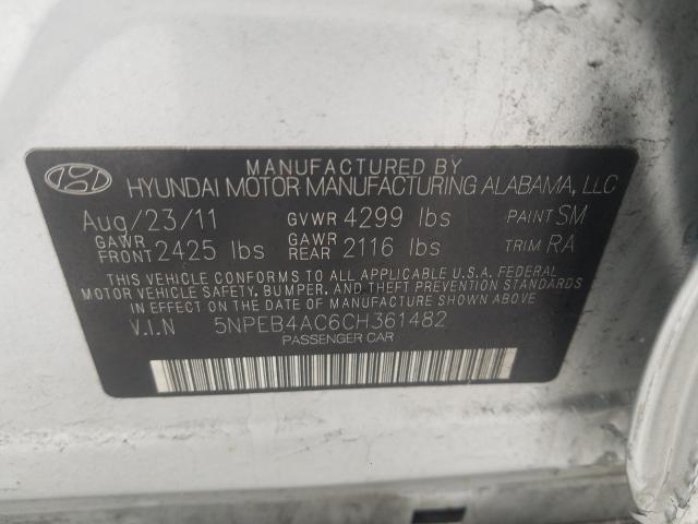 Photo 9 VIN: 5NPEB4AC6CH361482 - HYUNDAI SONATA GLS 