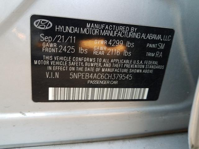 Photo 9 VIN: 5NPEB4AC6CH379545 - HYUNDAI SONATA GLS 