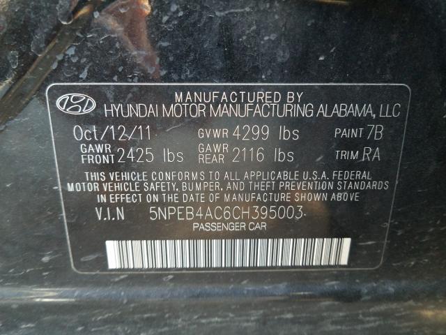 Photo 9 VIN: 5NPEB4AC6CH395003 - HYUNDAI SONATA GLS 