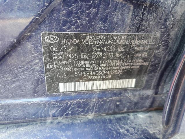 Photo 11 VIN: 5NPEB4AC6CH402595 - HYUNDAI SONATA 