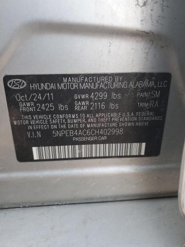 Photo 11 VIN: 5NPEB4AC6CH402998 - HYUNDAI SONATA 