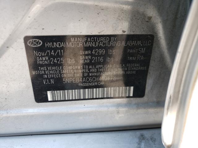 Photo 9 VIN: 5NPEB4AC6CH419428 - HYUNDAI SONATA GLS 