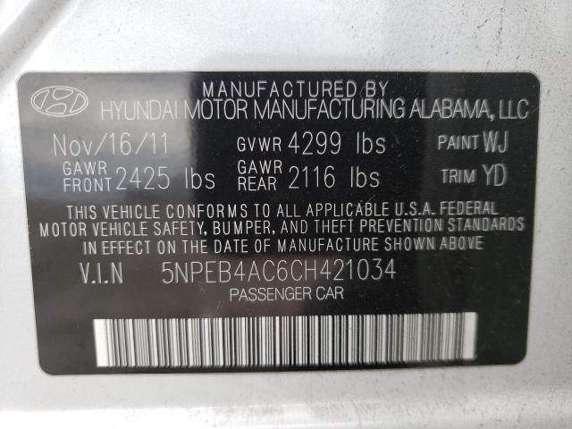 Photo 9 VIN: 5NPEB4AC6CH421034 - HYUNDAI SONATA GLS 