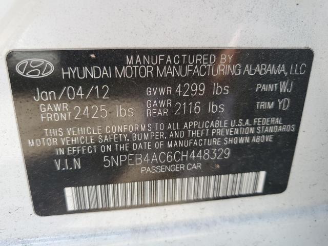 Photo 11 VIN: 5NPEB4AC6CH448329 - HYUNDAI SONATA GLS 