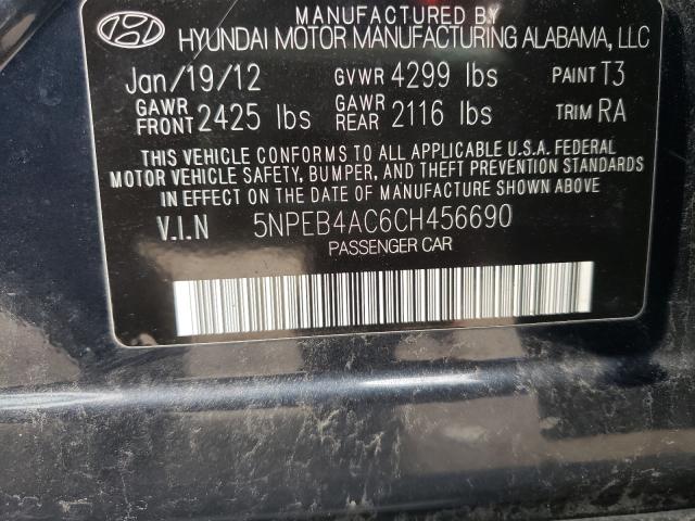 Photo 9 VIN: 5NPEB4AC6CH456690 - HYUNDAI SONATA GLS 