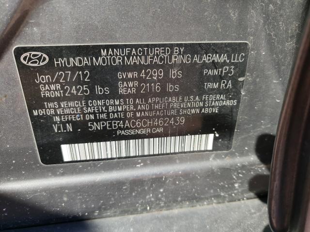 Photo 9 VIN: 5NPEB4AC6CH462439 - HYUNDAI SONATA GLS 