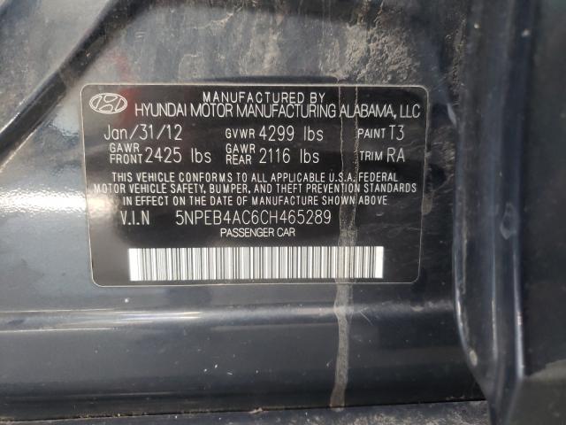 Photo 9 VIN: 5NPEB4AC6CH465289 - HYUNDAI SONATA GLS 