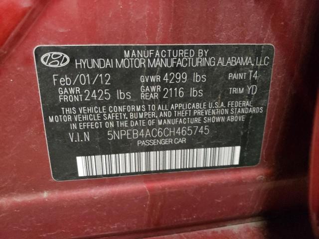 Photo 11 VIN: 5NPEB4AC6CH465745 - HYUNDAI SONATA GLS 