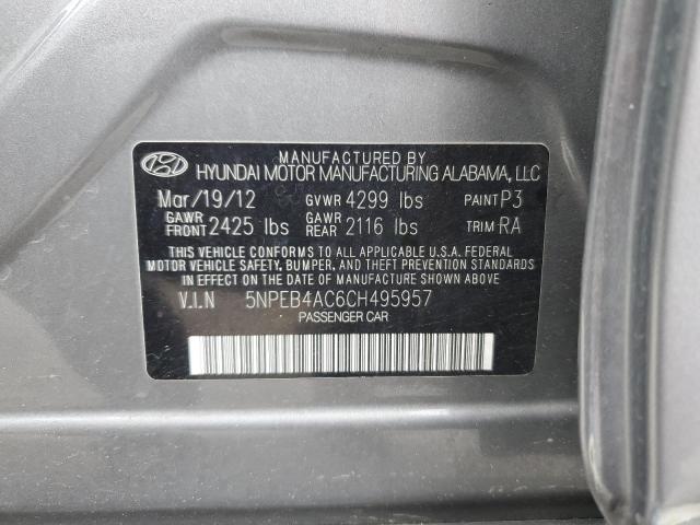 Photo 12 VIN: 5NPEB4AC6CH495957 - HYUNDAI SONATA GLS 