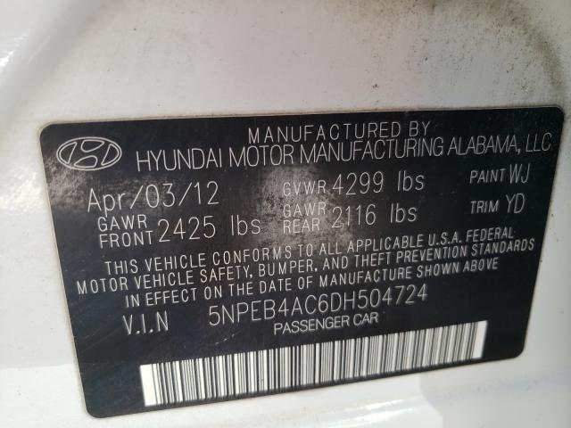 Photo 9 VIN: 5NPEB4AC6DH504724 - HYUNDAI SONATA GLS 