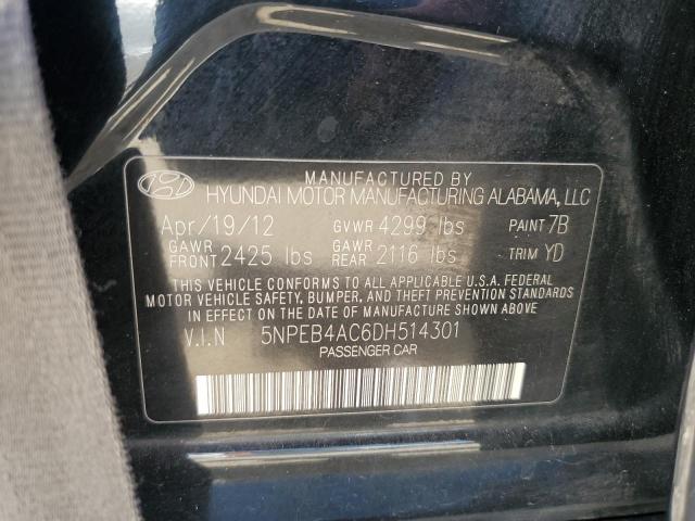 Photo 12 VIN: 5NPEB4AC6DH514301 - HYUNDAI SONATA 