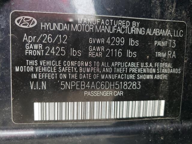 Photo 9 VIN: 5NPEB4AC6DH518283 - HYUNDAI SONATA GLS 