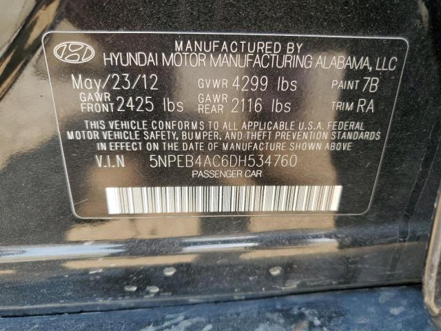 Photo 12 VIN: 5NPEB4AC6DH534760 - HYUNDAI SONATA GLS 