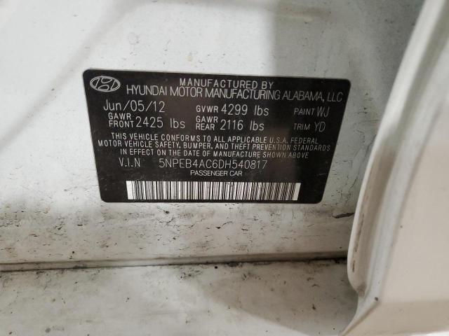 Photo 11 VIN: 5NPEB4AC6DH540817 - HYUNDAI SONATA 