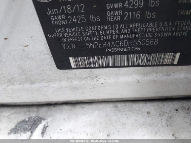 Photo 8 VIN: 5NPEB4AC6DH550568 - HYUNDAI SONATA 