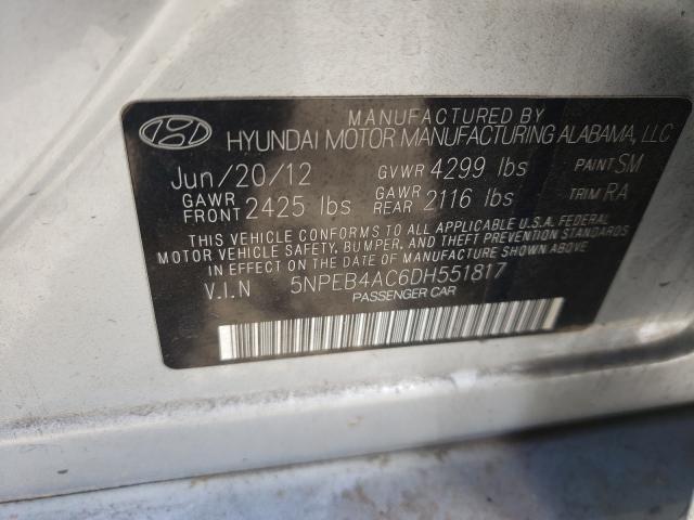 Photo 9 VIN: 5NPEB4AC6DH551817 - HYUNDAI SONATA GLS 