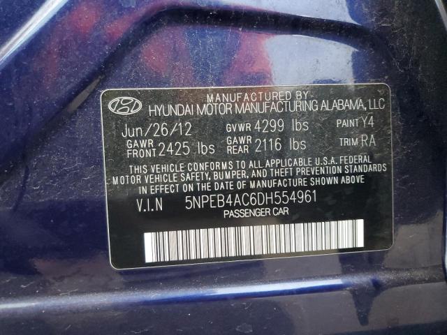 Photo 12 VIN: 5NPEB4AC6DH554961 - HYUNDAI SONATA GLS 