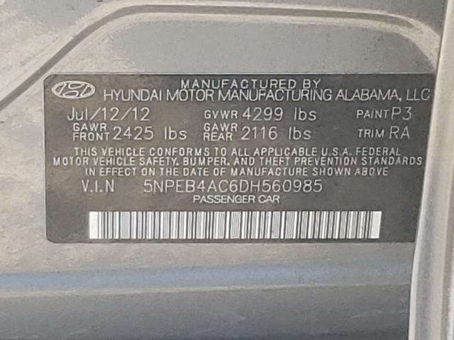 Photo 9 VIN: 5NPEB4AC6DH560985 - HYUNDAI SONATA GLS 