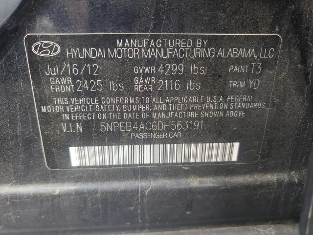 Photo 9 VIN: 5NPEB4AC6DH563191 - HYUNDAI SONATA GLS 