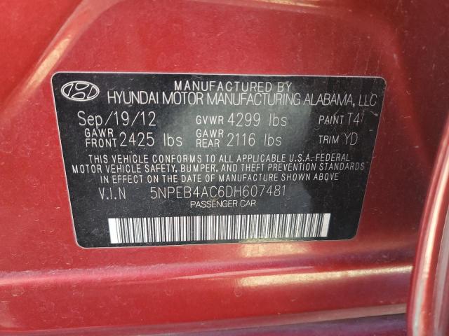 Photo 11 VIN: 5NPEB4AC6DH607481 - HYUNDAI SONATA GLS 