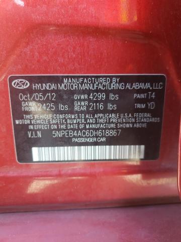 Photo 9 VIN: 5NPEB4AC6DH618867 - HYUNDAI SONATA GLS 