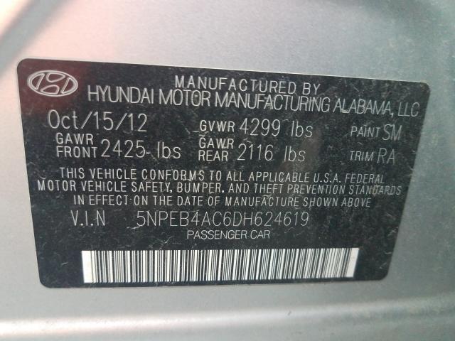 Photo 9 VIN: 5NPEB4AC6DH624619 - HYUNDAI SONATA GLS 