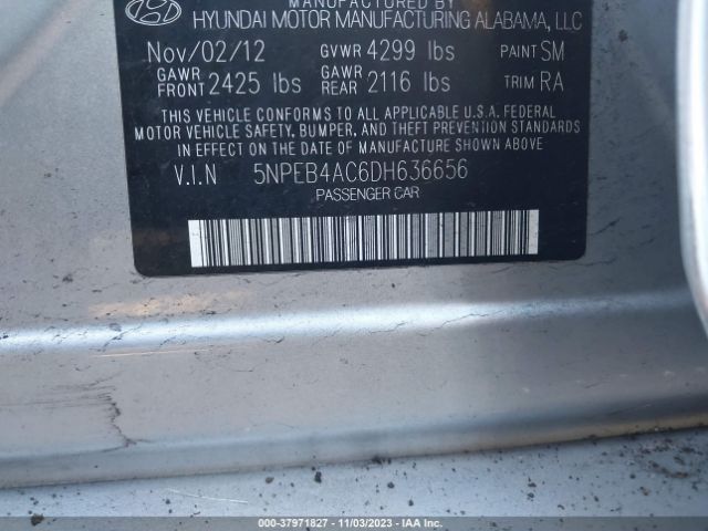 Photo 8 VIN: 5NPEB4AC6DH636656 - HYUNDAI SONATA 