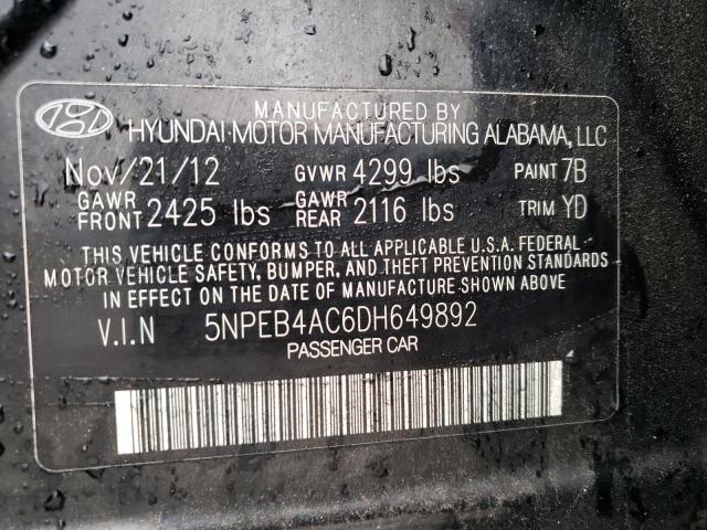 Photo 9 VIN: 5NPEB4AC6DH649892 - HYUNDAI SONATA GLS 