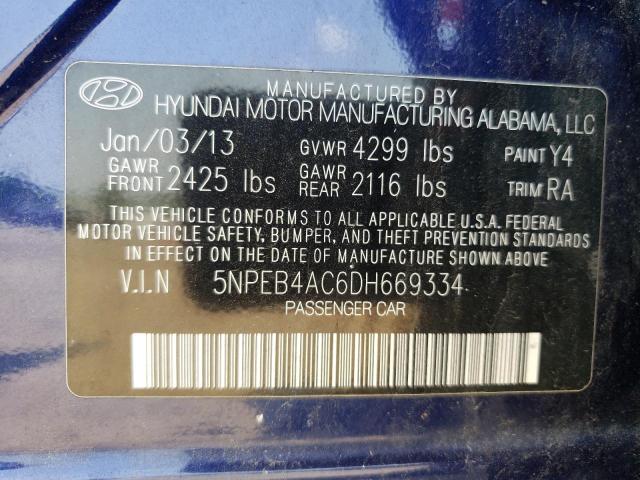 Photo 11 VIN: 5NPEB4AC6DH669334 - HYUNDAI SONATA 