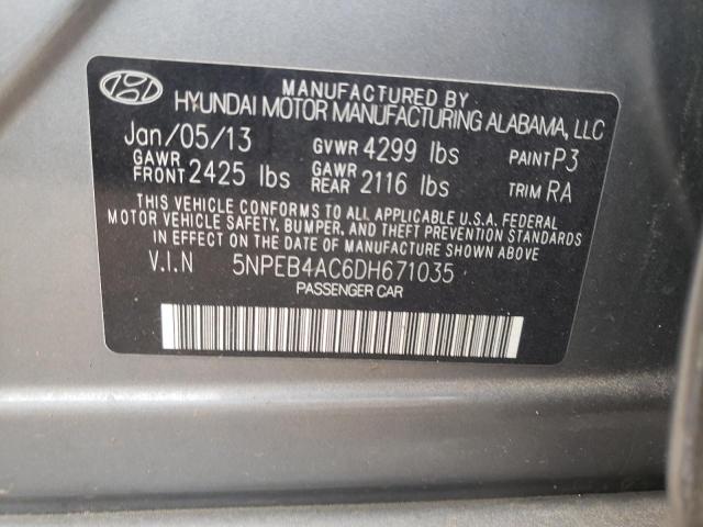 Photo 12 VIN: 5NPEB4AC6DH671035 - HYUNDAI SONATA GLS 