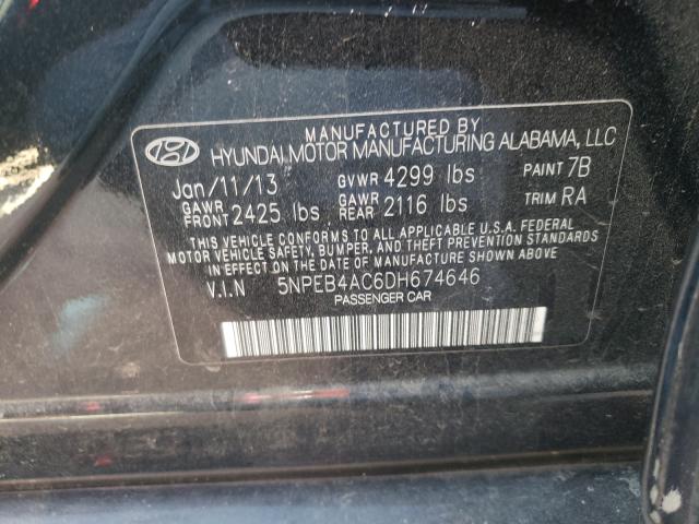 Photo 9 VIN: 5NPEB4AC6DH674646 - HYUNDAI SONATA GLS 