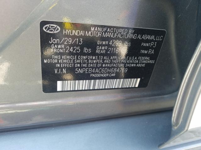 Photo 9 VIN: 5NPEB4AC6DH684769 - HYUNDAI SONATA GLS 