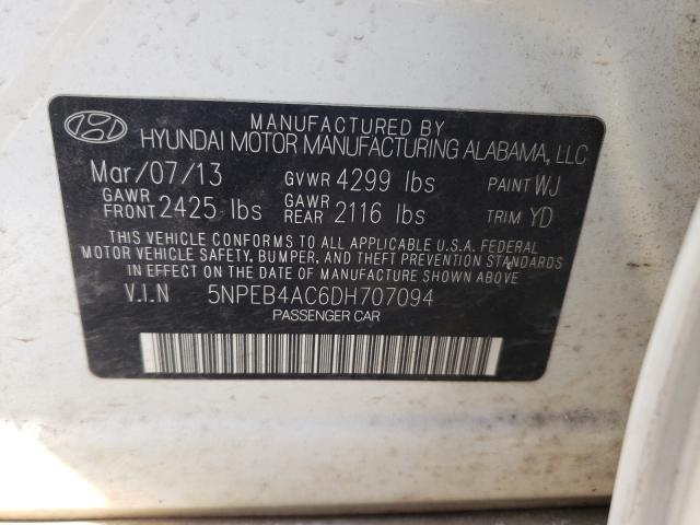 Photo 9 VIN: 5NPEB4AC6DH707094 - HYUNDAI SONATA GLS 