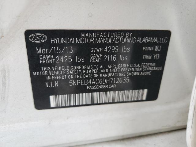 Photo 11 VIN: 5NPEB4AC6DH712635 - HYUNDAI SONATA 