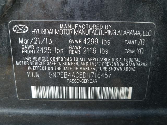 Photo 9 VIN: 5NPEB4AC6DH716457 - HYUNDAI SONATA GLS 