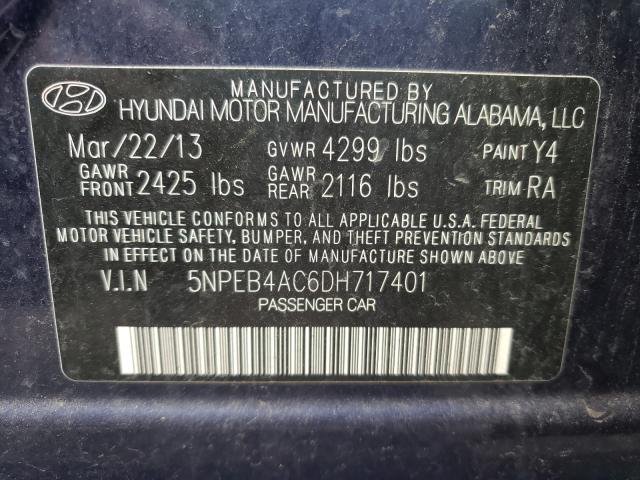 Photo 9 VIN: 5NPEB4AC6DH717401 - HYUNDAI SONATA GLS 