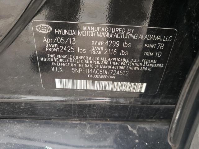 Photo 9 VIN: 5NPEB4AC6DH724512 - HYUNDAI SONATA GLS 