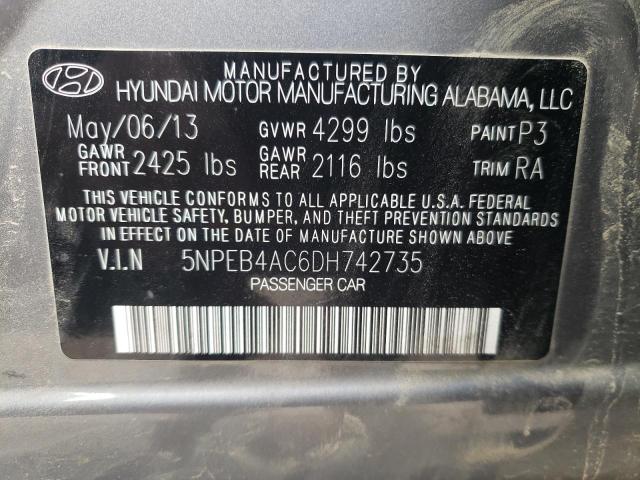 Photo 11 VIN: 5NPEB4AC6DH742735 - HYUNDAI SONATA GLS 