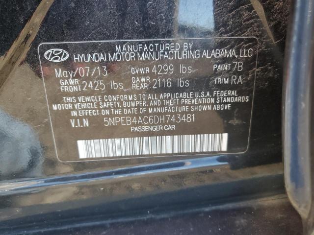 Photo 11 VIN: 5NPEB4AC6DH743481 - HYUNDAI SONATA 