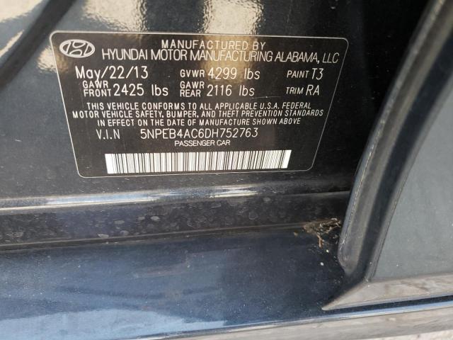 Photo 9 VIN: 5NPEB4AC6DH752763 - HYUNDAI SONATA GLS 