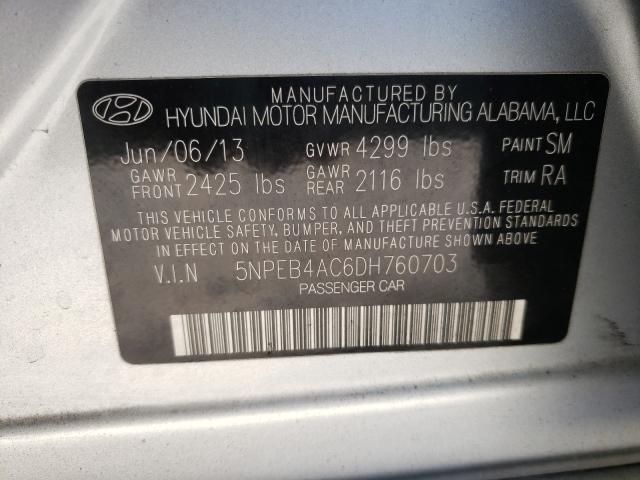 Photo 9 VIN: 5NPEB4AC6DH760703 - HYUNDAI SONATA GLS 