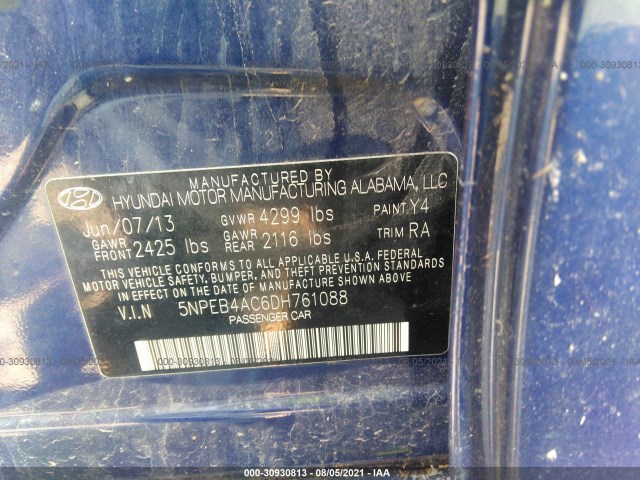 Photo 8 VIN: 5NPEB4AC6DH761088 - HYUNDAI SONATA 