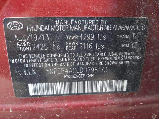 Photo 9 VIN: 5NPEB4AC6DH798173 - HYUNDAI SONATA GLS 