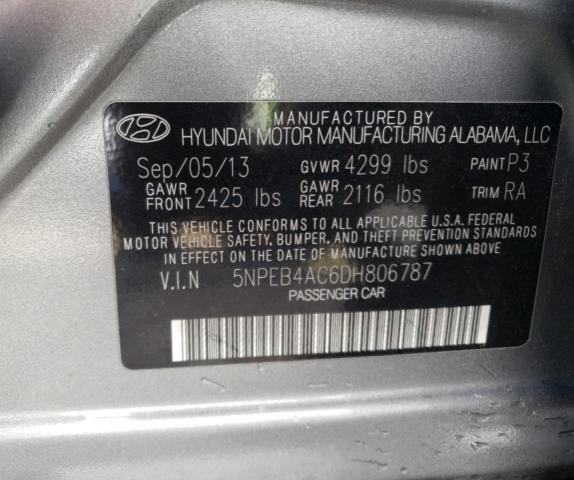 Photo 11 VIN: 5NPEB4AC6DH806787 - HYUNDAI SONATA 