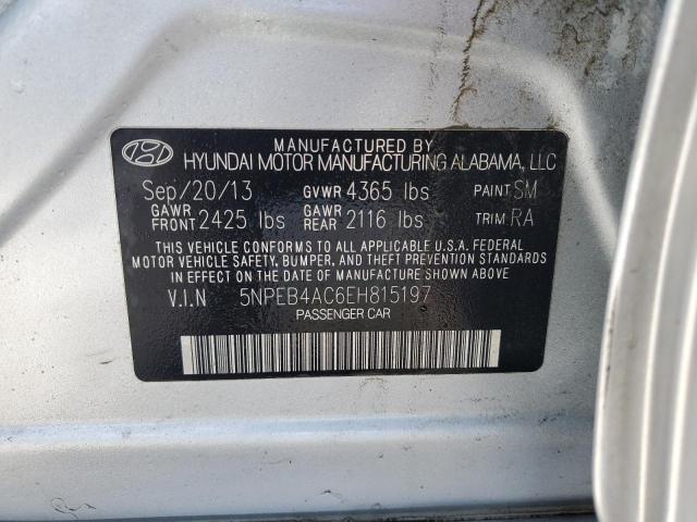 Photo 12 VIN: 5NPEB4AC6EH815197 - HYUNDAI SONATA 