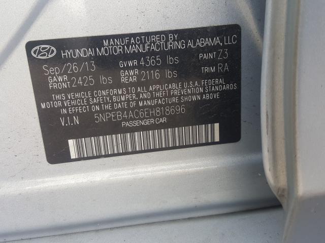 Photo 9 VIN: 5NPEB4AC6EH818696 - HYUNDAI SONATA GLS 