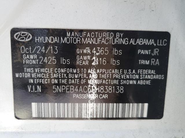 Photo 11 VIN: 5NPEB4AC6EH838138 - HYUNDAI SONATA 