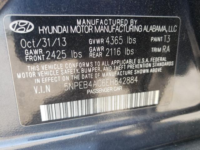 Photo 9 VIN: 5NPEB4AC6EH842884 - HYUNDAI SONATA GLS 