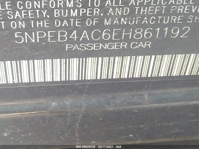 Photo 8 VIN: 5NPEB4AC6EH861192 - HYUNDAI SONATA 